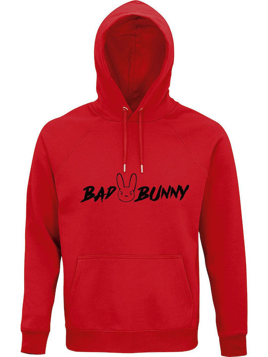 Bad Bunny Fan Logo Kapuzenpulli Rot