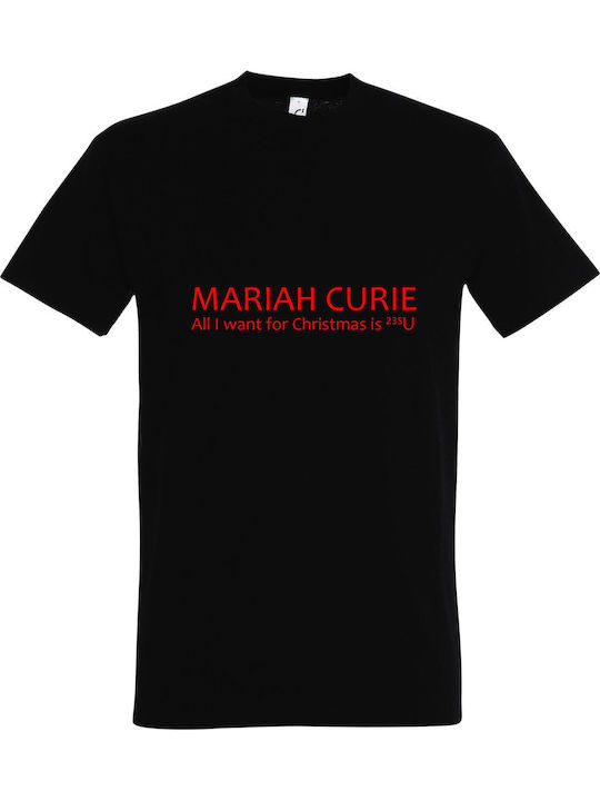 kirikoko Mariah Curie All I Want For Christmas is U T-shirt Μαύρο Βαμβακερό
