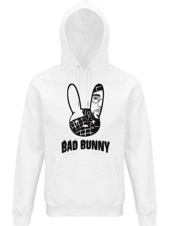 Bad Bunny Destroyed Bunny Hanorac cu glugă Alb