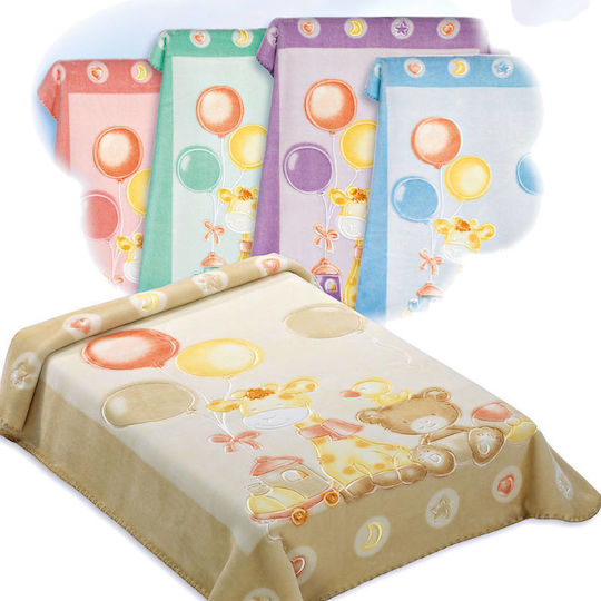 Adam Home Одеяло Испания Детски пелени за пелени 546 Бежов Beige 80x110см.