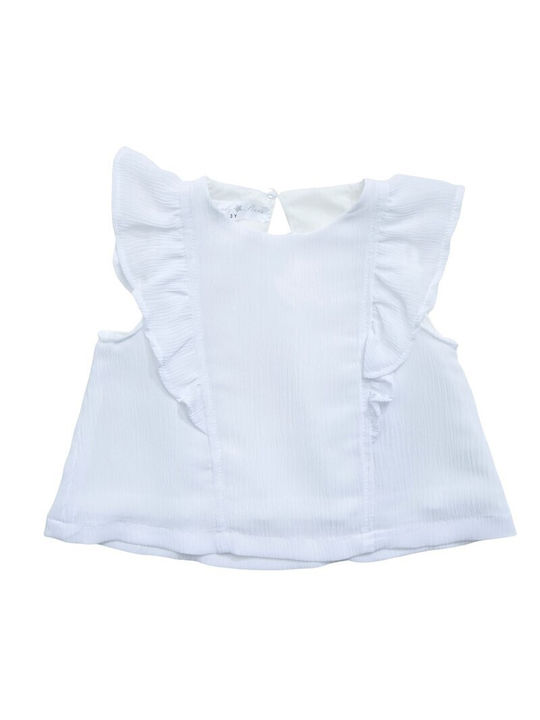 Funky Kids Blouse Sleeveless White.