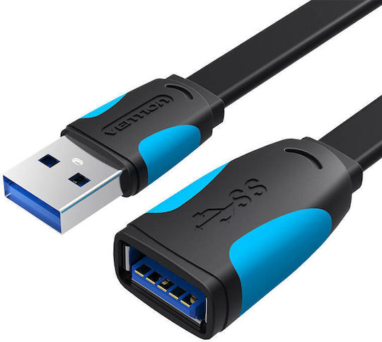 Vention USB 3.0 Cable USB-A male - USB-A female Μαύρο 2m VAS-A13-B200