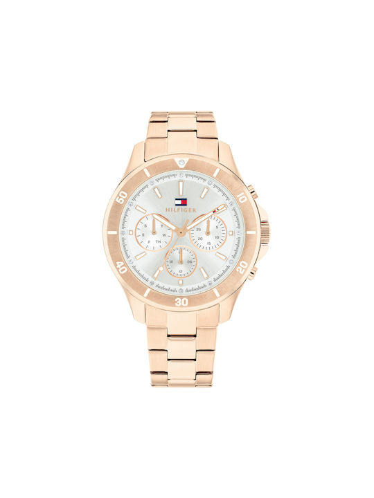 Tommy Hilfiger Watch Battery with Pink Gold Metal Bracelet 1782639