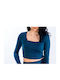 Γυναικείο Crop Top Μακρυμάνικο Emerald
