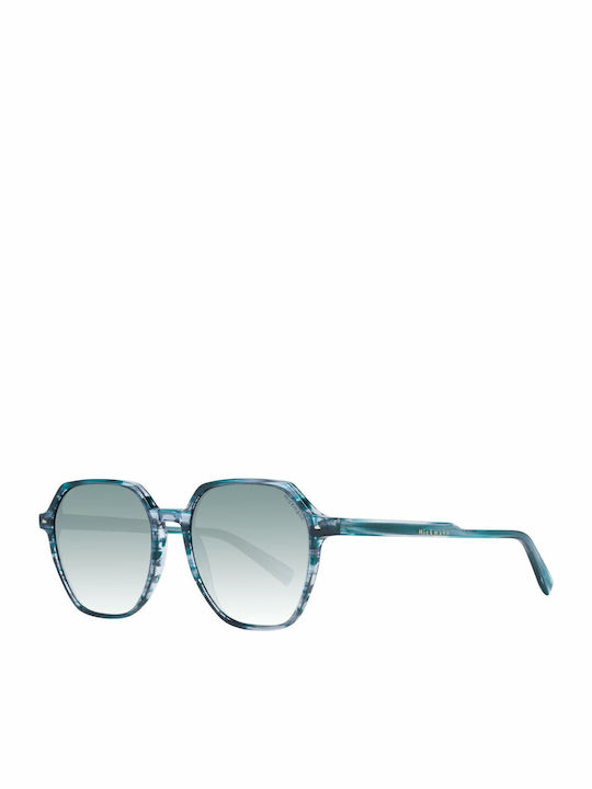 Ana Hickmann Women's Sunglasses with Blue Plastic Frame and Green Gradient Lens HI9162 E02