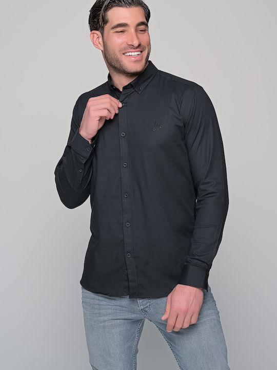 Ben Tailor Harmony Long-sleeved Cotton Shirt Black