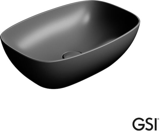GSI Επικαθήμενος Νιπτήρας Πορσελάνης 50x35x16cm Ardesia
