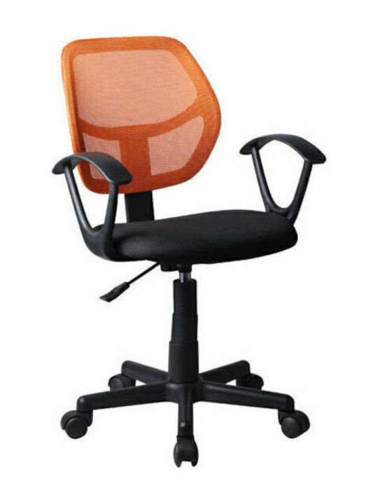 Stuhl Büro mit Armen Black-Orange Alfa Wood