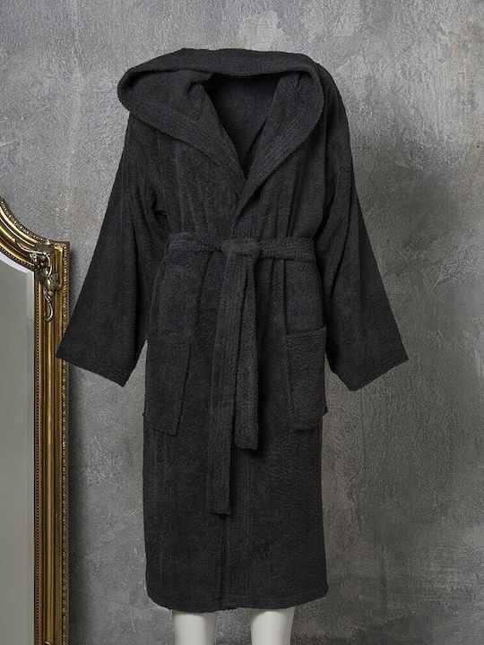 Melinen Liberty Hooded Bathrobe Black 420gr/m²