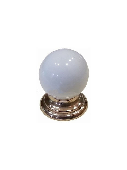 Amig Knopf Möbelgriff aus Metallisch White Ø30mm 64 1Stück