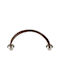Viometale Furniture Handle from Leather Nickel - Brown Leather with Hole Centers 96mm 05.77