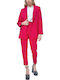 Damen Stoff Hose Cherry