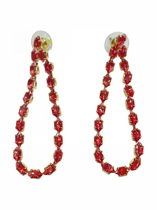 Tatu Moyo Earrings made of Steel Gold Plated with Stones