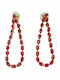Tatu Moyo Earrings made of Steel Gold Plated with Stones