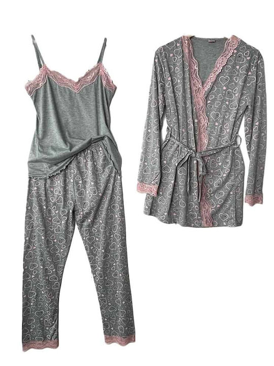Cootaiya Winter Damen Robe mit Pyjama Grey