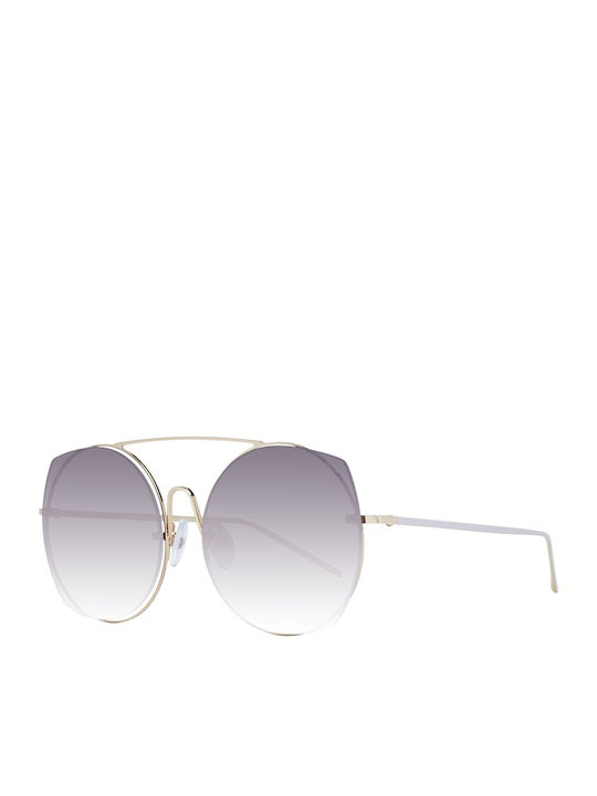 Ana Hickmann Women's Sunglasses with Gold Metallic Frame and Purple Lenses