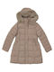 Lang Damen Puffer Jacke für Winter Beige