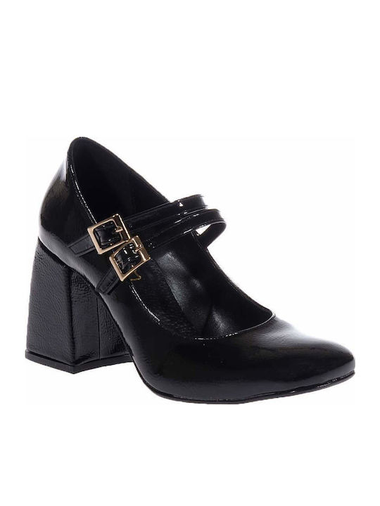 Beatris Pantofi cu toc cu Curea Negre Beatris Pantofi cu toc cu Curea Negre