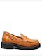 Leather Women's Loafers in Brown Color