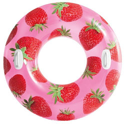 Intex Tropical Fruit Kids' Swim Ring with Handles and Diameter 170cm. Pink Strawberry