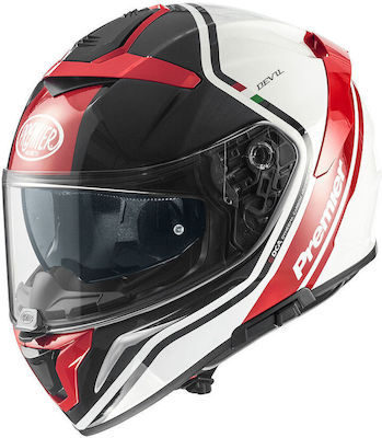 Premier Devil PH 2 Full Face Helmet with Pinlock and Sun Visor ECE 22.06 1490gr Grey/Red/White