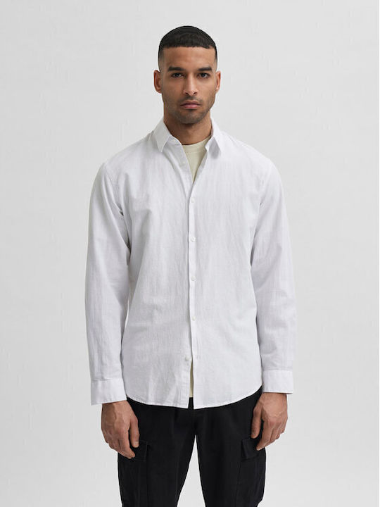 Selected Men's Shirt Long Sleeve White