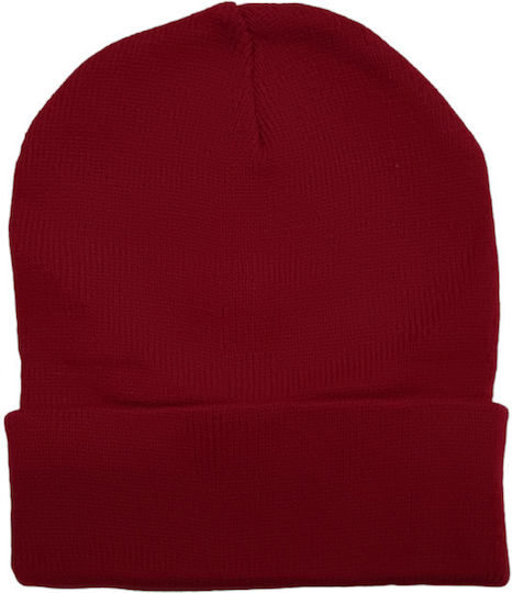 Beanie Unisex Beanie Gestrickt in Burgundisch Farbe