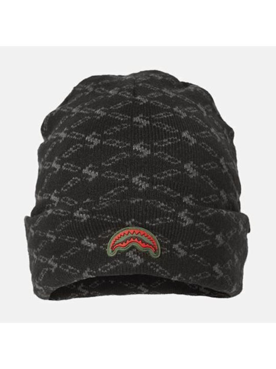 Sprayground Godfather Beanie Unisex Σκούφος Πλεκτός σε Μαύρο χρώμα