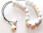 Amber Worry Beads with 19 Beads White