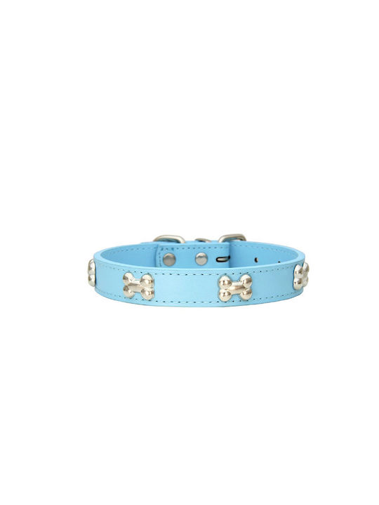 Dog Collar Leather in Blue color