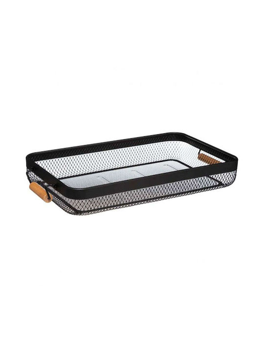 Marva Metal Rectangular Serving Tray with Handles in White Color 43.5x26.5x7.3cm 169228 1pcs