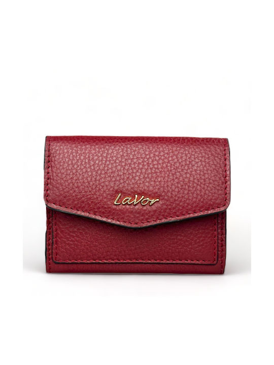 Lavor Small Leather Women's Wallet Cards with RFID Burgundy