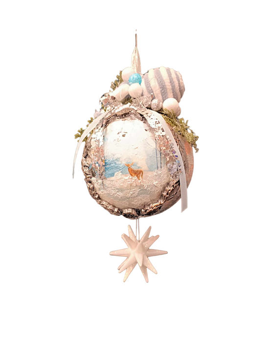 Christmas Ball Ornament Silver 12cm