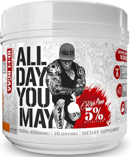 Rich Piana 5% Nutrition All Day You May 10:1:1 BCAA 450gr Push Pop