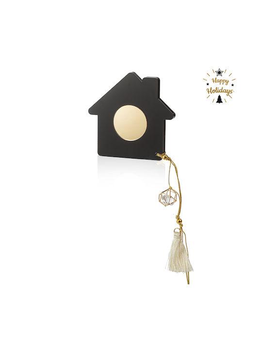 Hängendes Weihnachtsbaumschmuck Hütte Schwarz 7cm