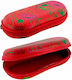 Pylones Hard Eyeglass Case with Zipper Red