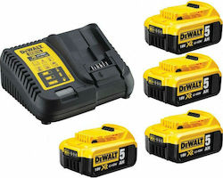 Dewalt Σετ 4 Μπαταριών Εργαλείου 18V με Φορτιστή DCB115P4