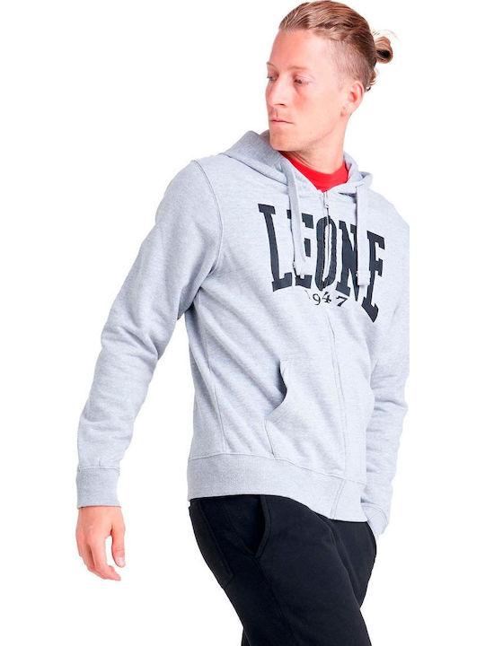 Leone 1947 Ζακέτα με Κουκούλα Grey Melange