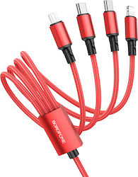 Borofone BX72 Mehrere Anschlusskabel USB zu Blitzschlag / Typ-C / Micro-USB Kabel 1m