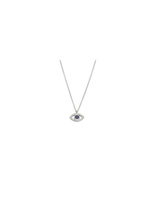 Necklace Eye from White Gold 18k with Diamond