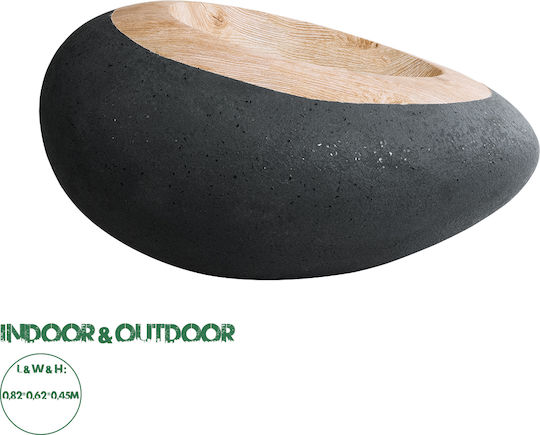 GloboStar Ravello Κασπώ Πολυεστερικό Μαύρο με Βάση 82x82x45εκ.