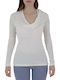 Women's Blouse Cotton Long Sleeve Drape Monochrome 544-13468-white