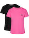 Kurzärmelige Baumwoll Damen T-Shirts Rosa 2Pack