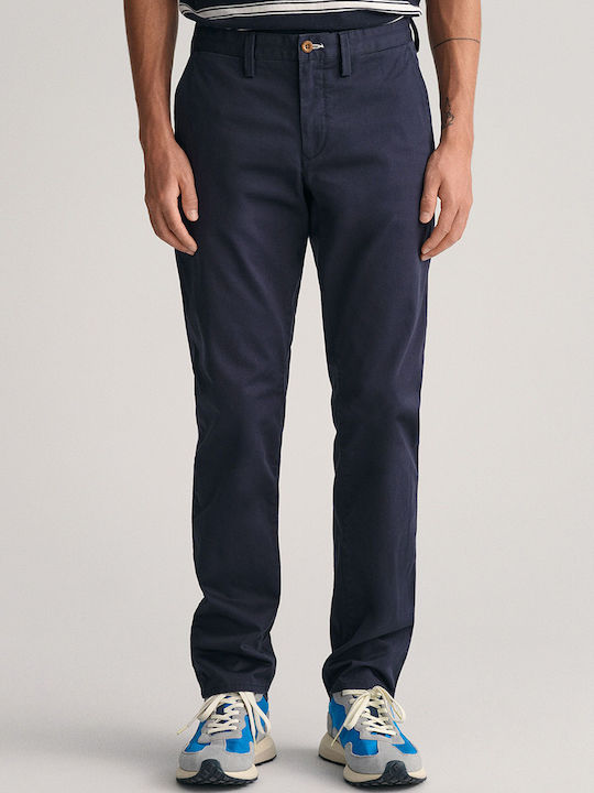 Gant Twill Ανδρικό Παντελόνι Chino Ελαστικό σε Slim Εφαρμογή DarkBlue