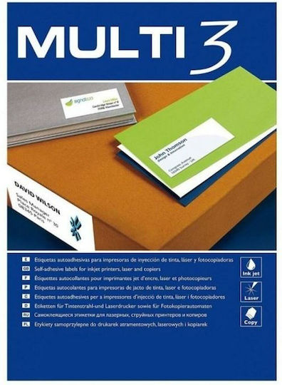 Multi 3 Αυτοκόλλητες Ετικέτες Α4 Ορθογώνιες 70x36mm