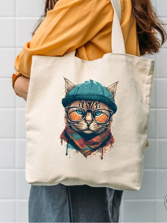 Fabric Shopping Bag in Beige color
