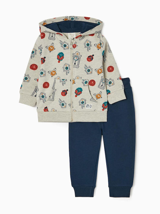 Queen Mother Kids Sweatpants Set gri - blue 2pcs