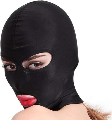 Hood Open Mouth BDSM Μάσκα σε Μαύρο Χρώμα