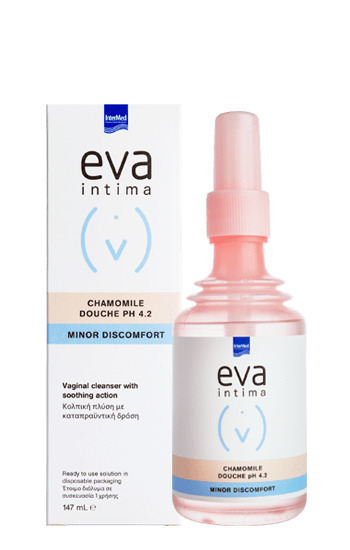 Intermed Eva Douche Minor Discomfort Chamomile pH 4.2 για Καθαρισμό για την Ευαίσθητη Περιοχή με Χαμομήλι και Αλόη 147ml