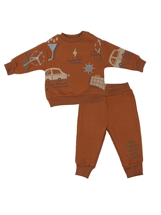 Iggy Kids Sweatpants Set Brown 2pcs